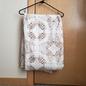 Curtain Panels - Set of 2  Rod Pocket Cream and Brown 28" x 82"
